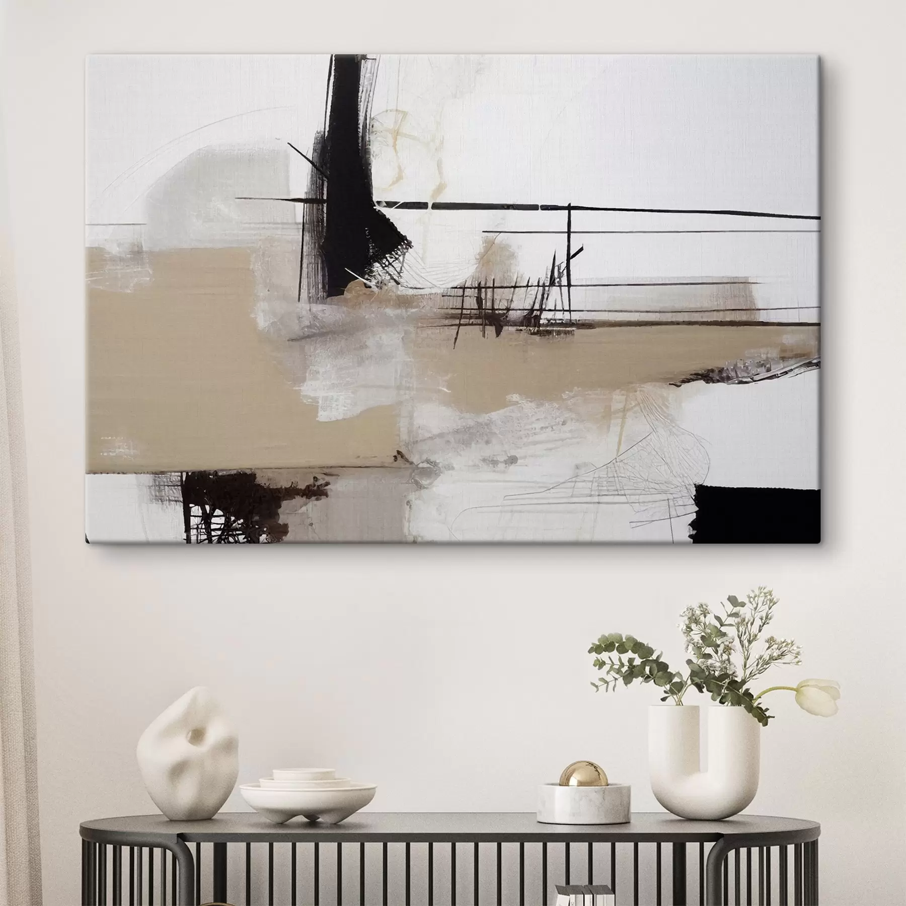 murales de pared Formas abstractas en tonos neutros s37067