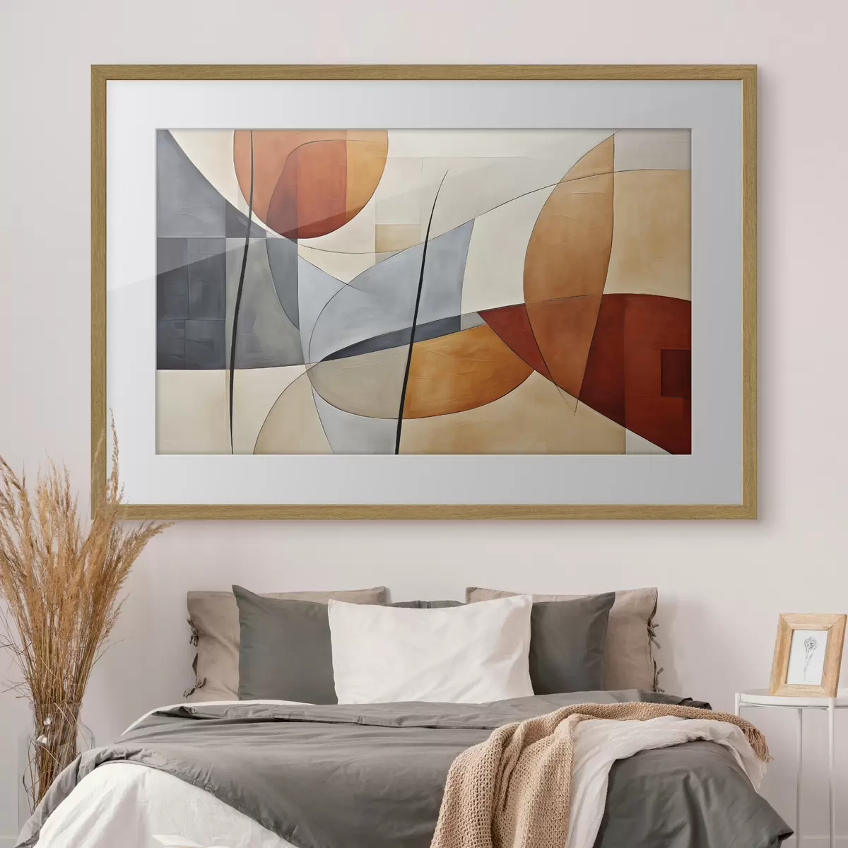 Poster Curvas en naranja y azul f37285