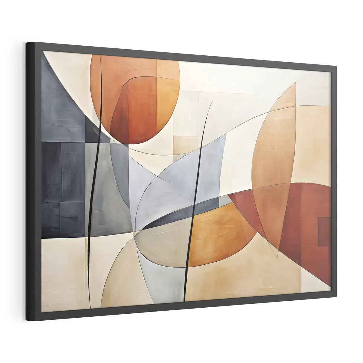 Poster Curvas en naranja y azul f37285