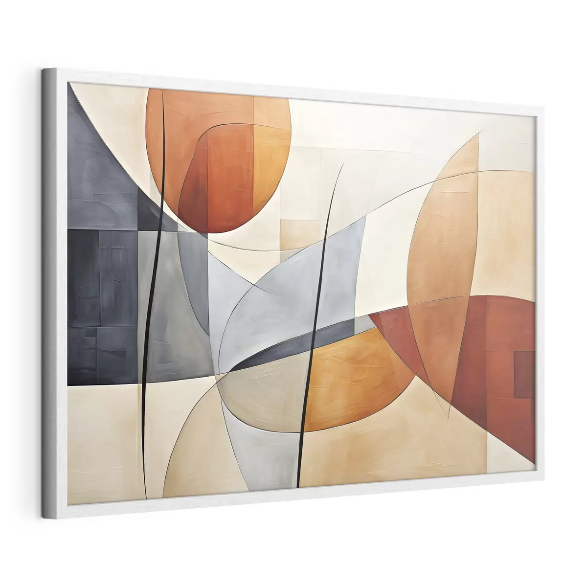 Poster Curvas en naranja y azul f37285