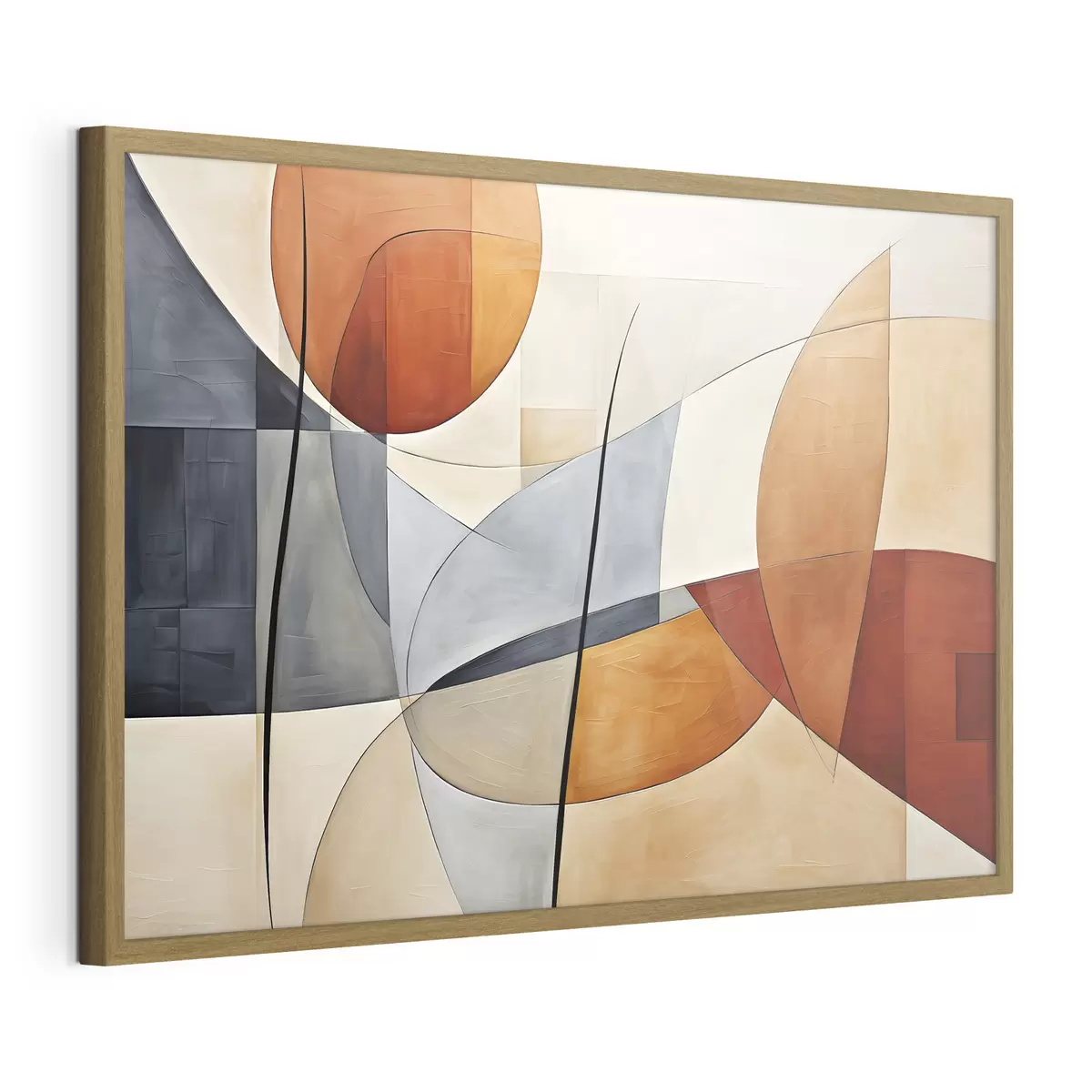 Poster Curvas en naranja y azul f37285