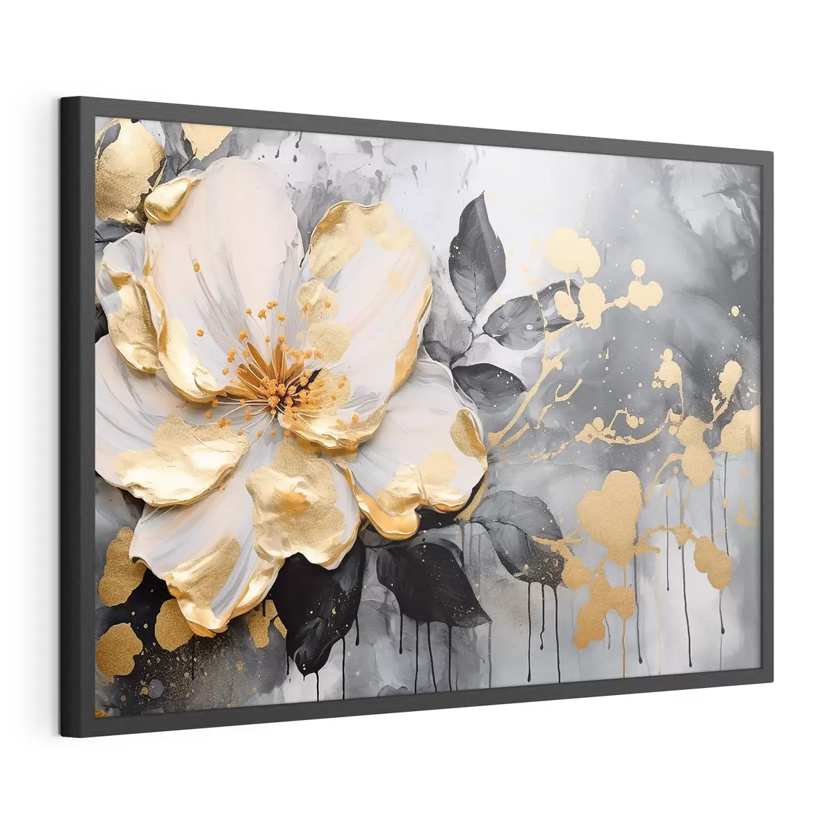 Poster Elegante diseño floral con tonos contrastantes f35528