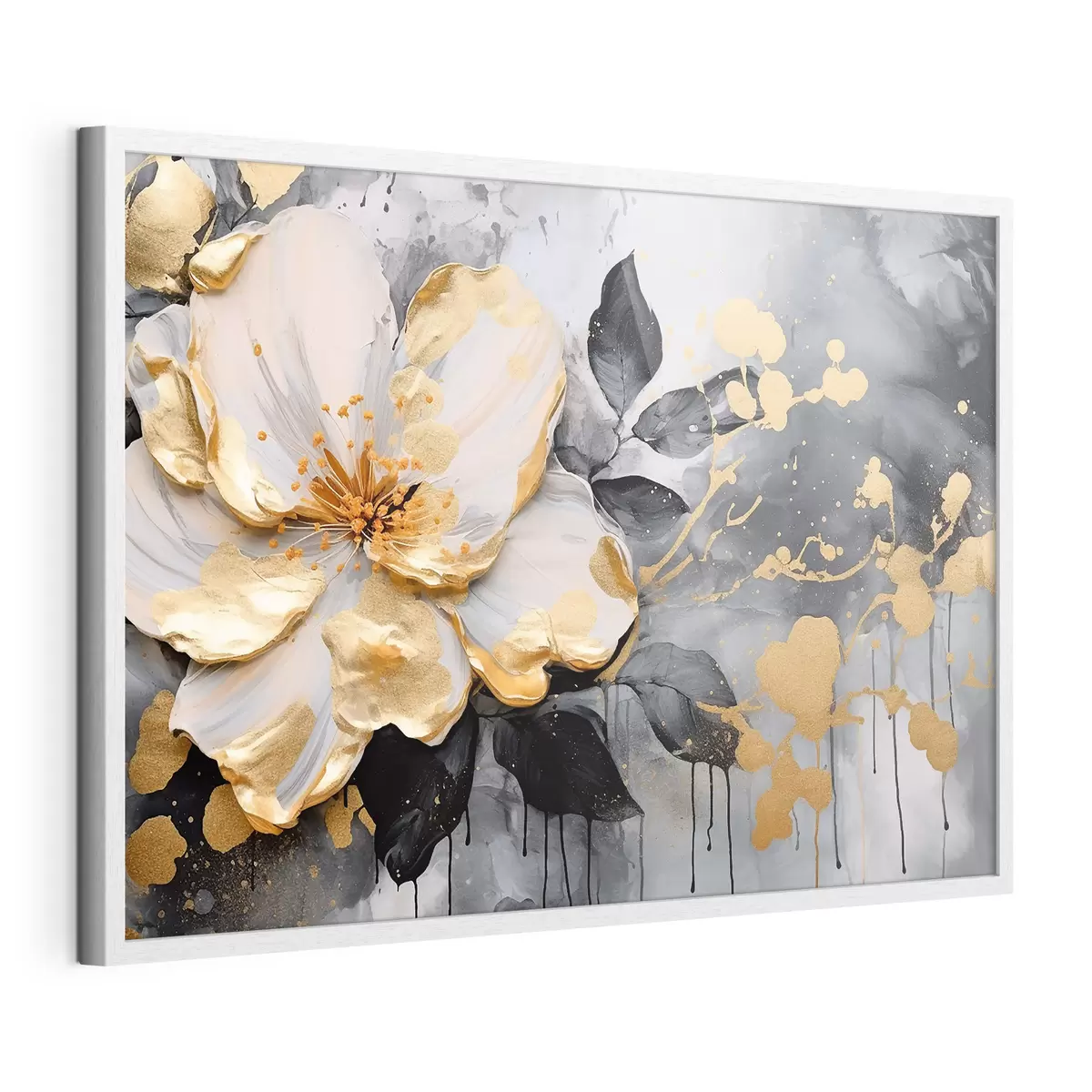 Poster Elegante diseño floral con tonos contrastantes f35528