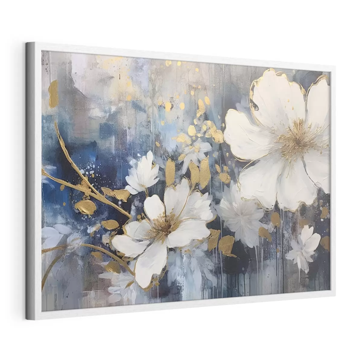 Poster Flores blancas, silencio azul f35526