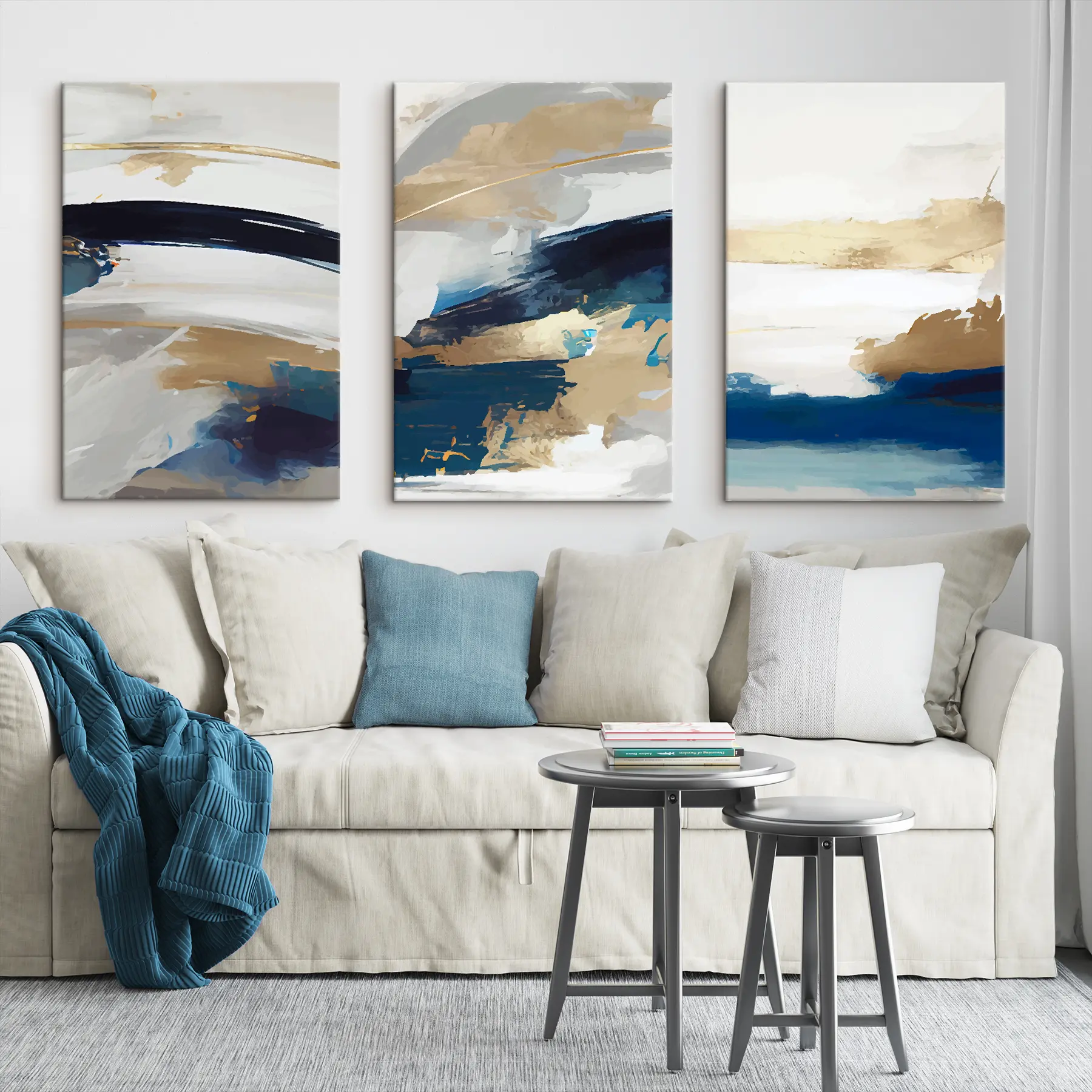 murales de pared Ondas abstractas de tranquila serenidad m00269