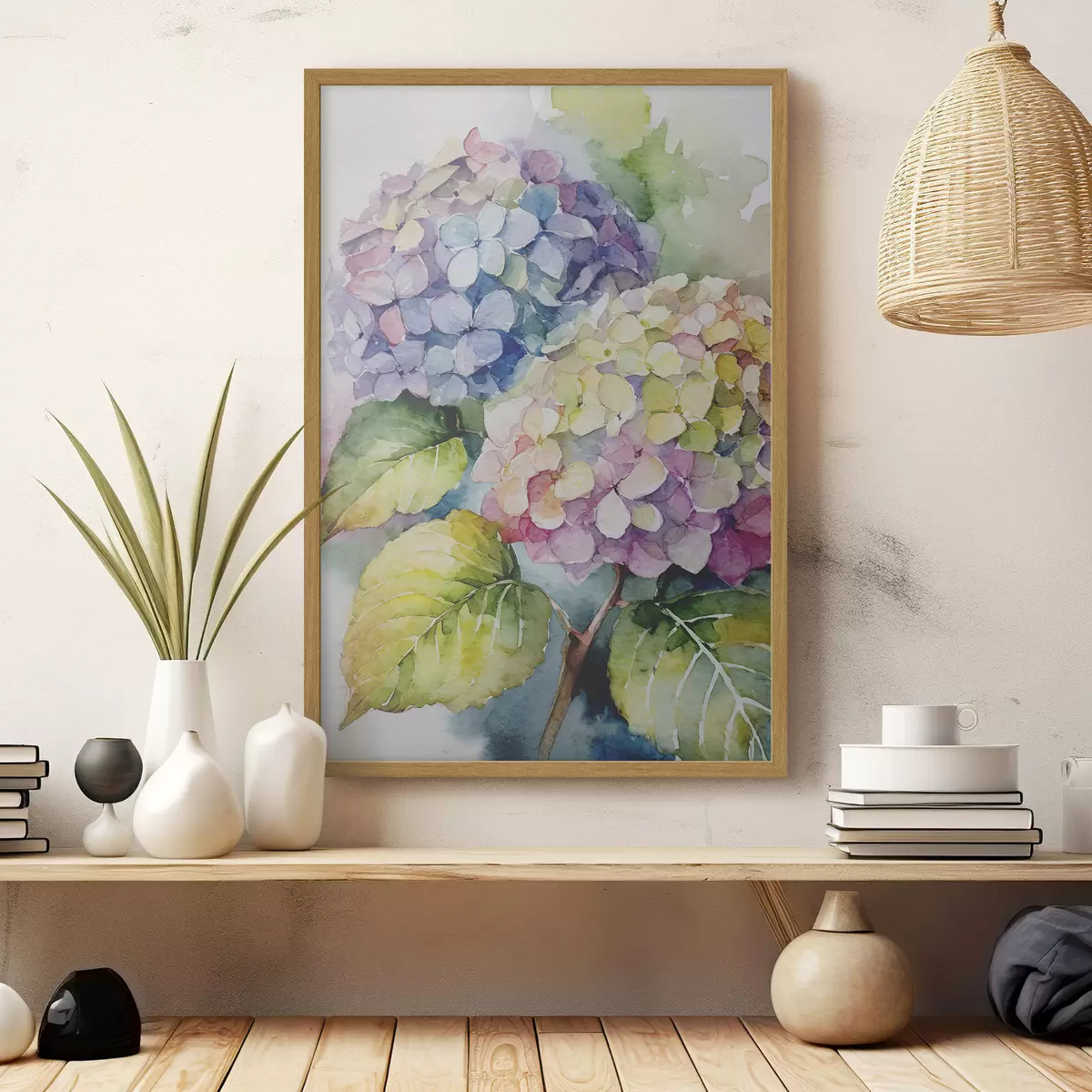 Poster Flores vibrantes en suaves tonos de acuarela f37342