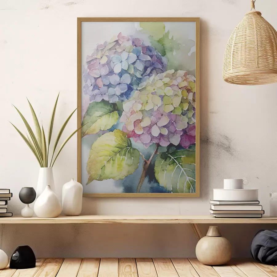 murales de pared Flores vibrantes en suaves tonos de acuarela f37342