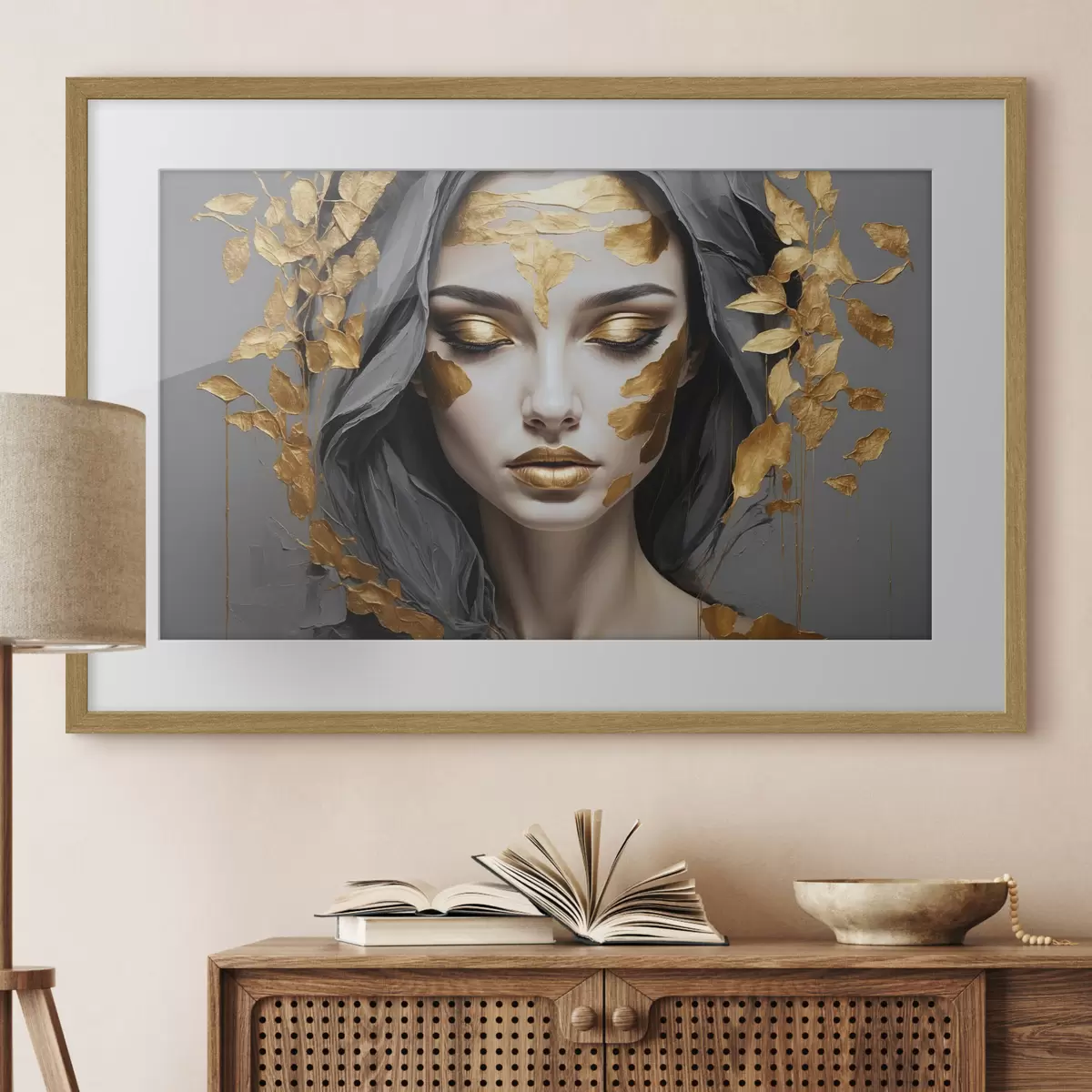 Poster Mirada interior dorada f37326