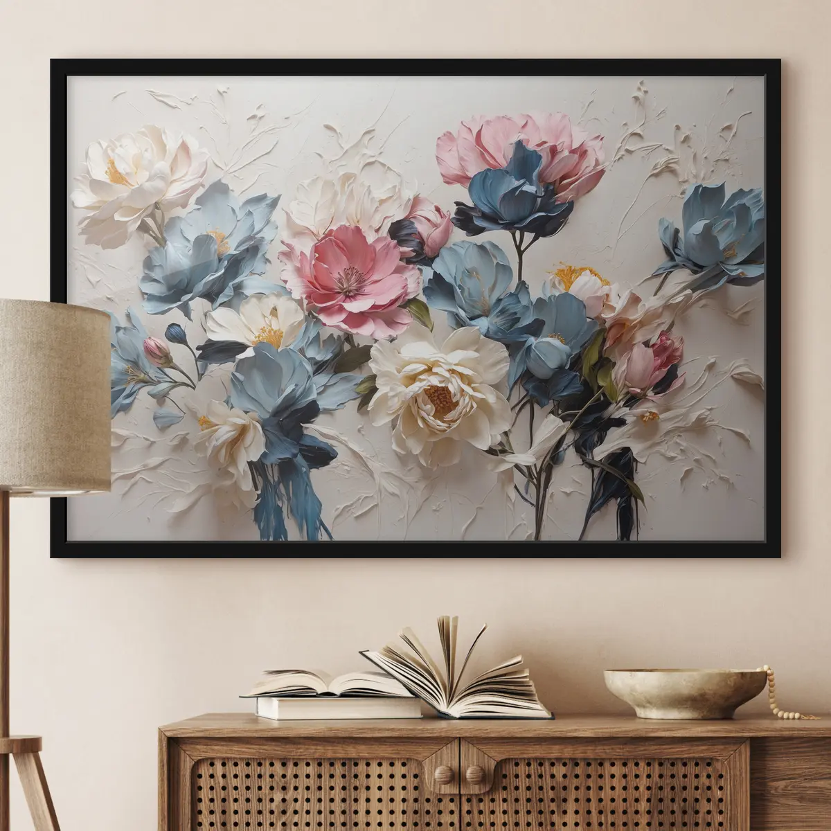 Poster Elegante arreglo floral en tonos suaves f37336