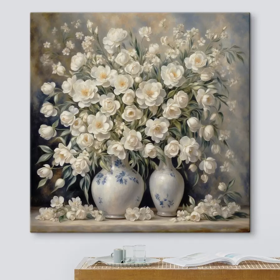 murales de pared Elegantes flores en hermosos jarrones s37440