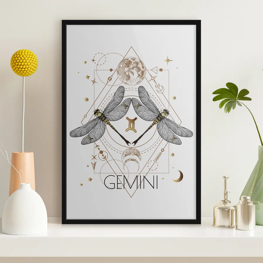 murales de pared Diseño místico para los amantes de Géminis f36515