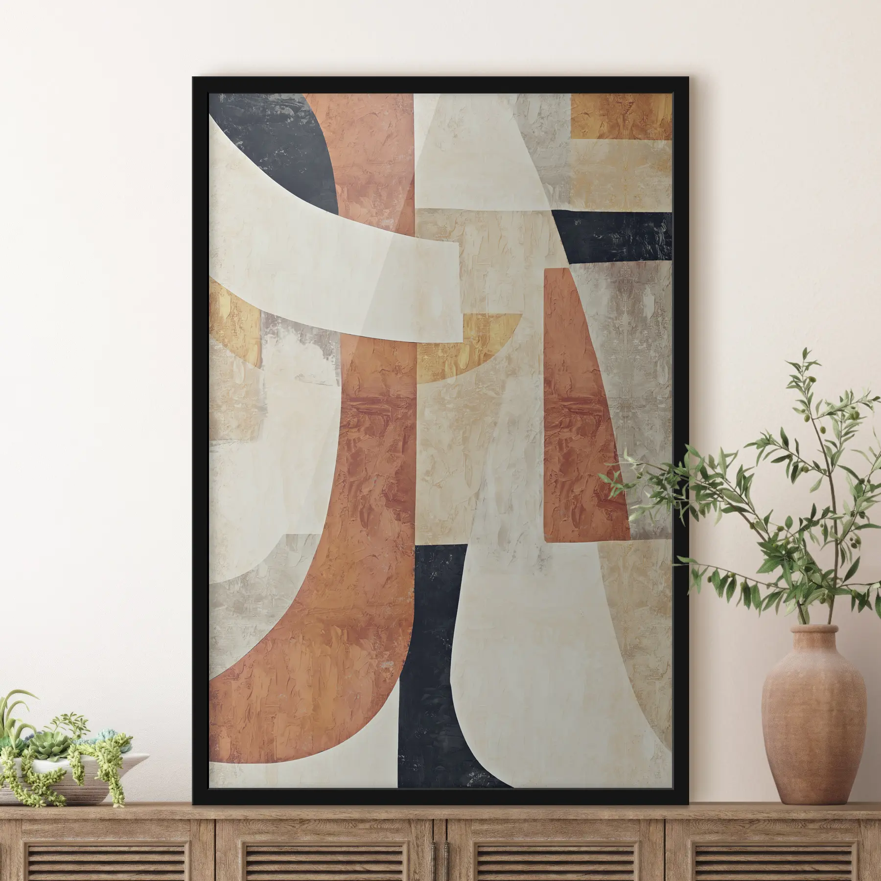 murales de pared Formas abstractas en tonos cálidos f37284