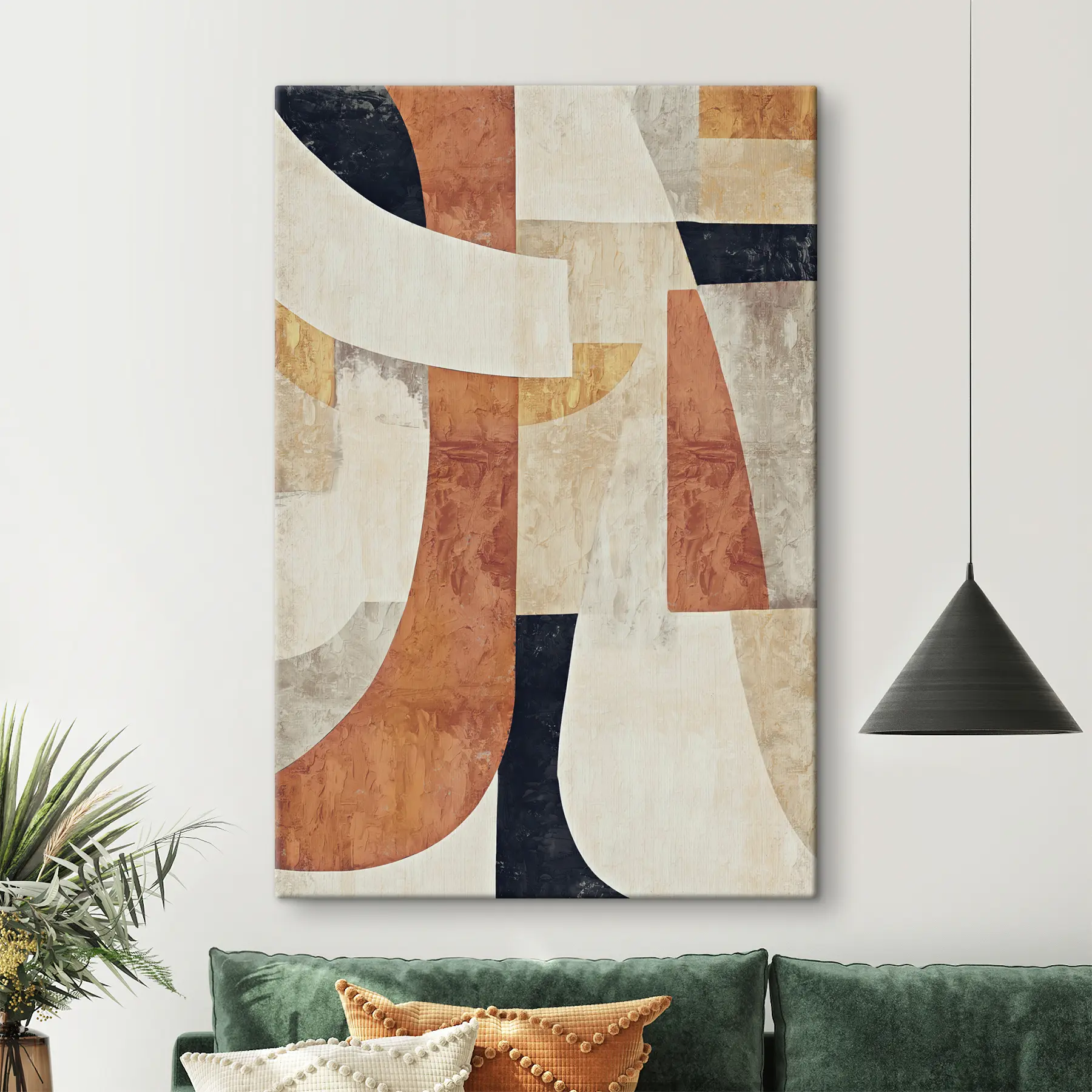 murales de pared Formas abstractas en tonos cálidos s37284