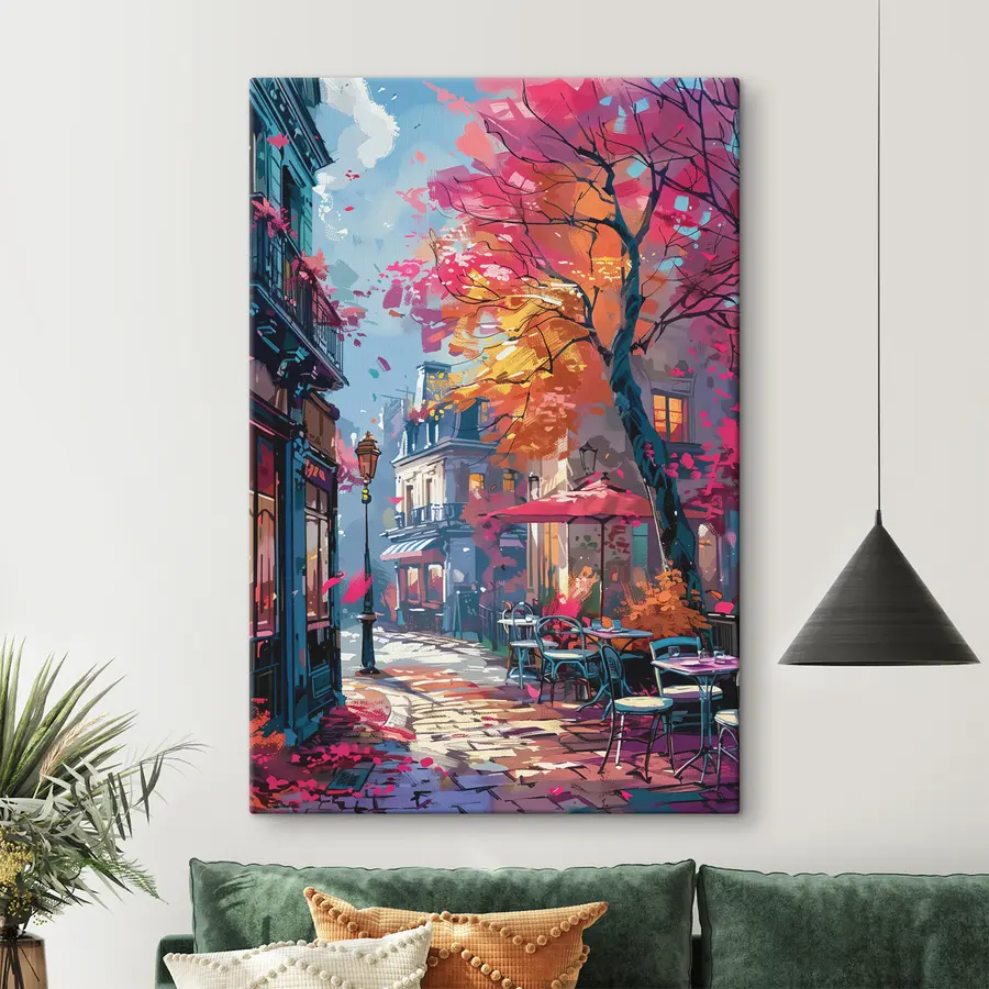 murales de pared Encantadora escena otoñal en la ciudad s37459