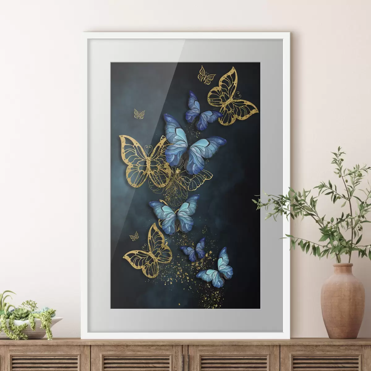 Poster Elegantes mariposas en tonos vibrantes f37483