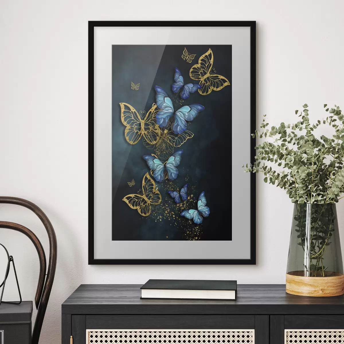 Poster Elegantes mariposas en tonos vibrantes f37483