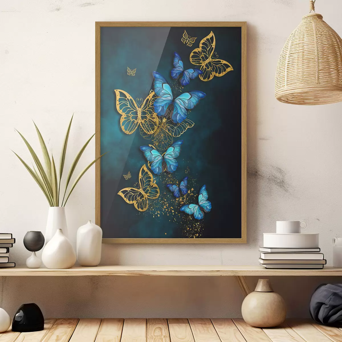Poster Elegantes mariposas en tonos vibrantes f37483