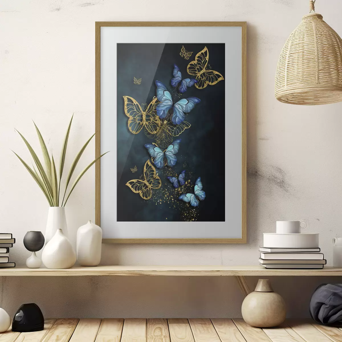 Poster Elegantes mariposas en tonos vibrantes f37483