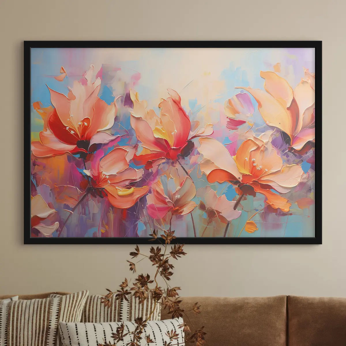 Poster Flores vibrantes en tonos suaves f37535