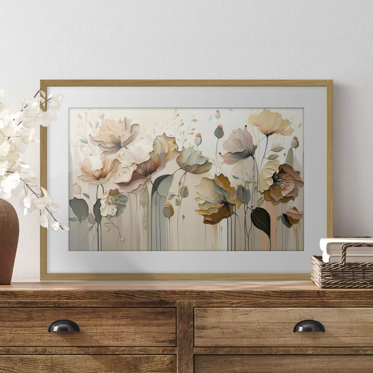 Poster Un vals de flores rosas f37538