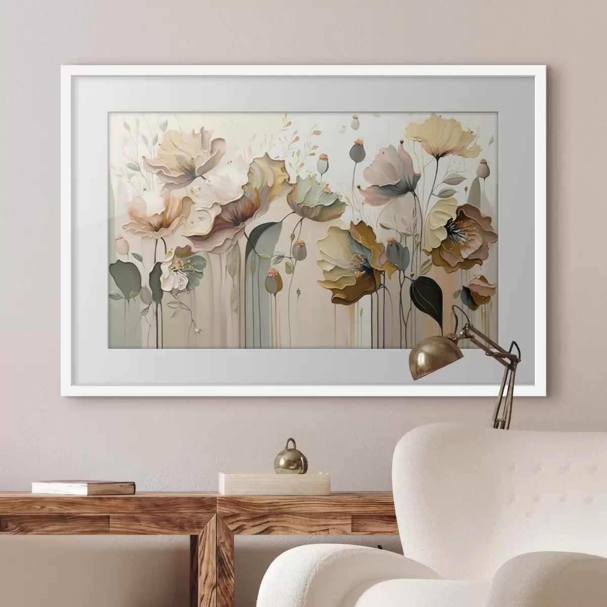 Poster Un vals de flores rosas f37538