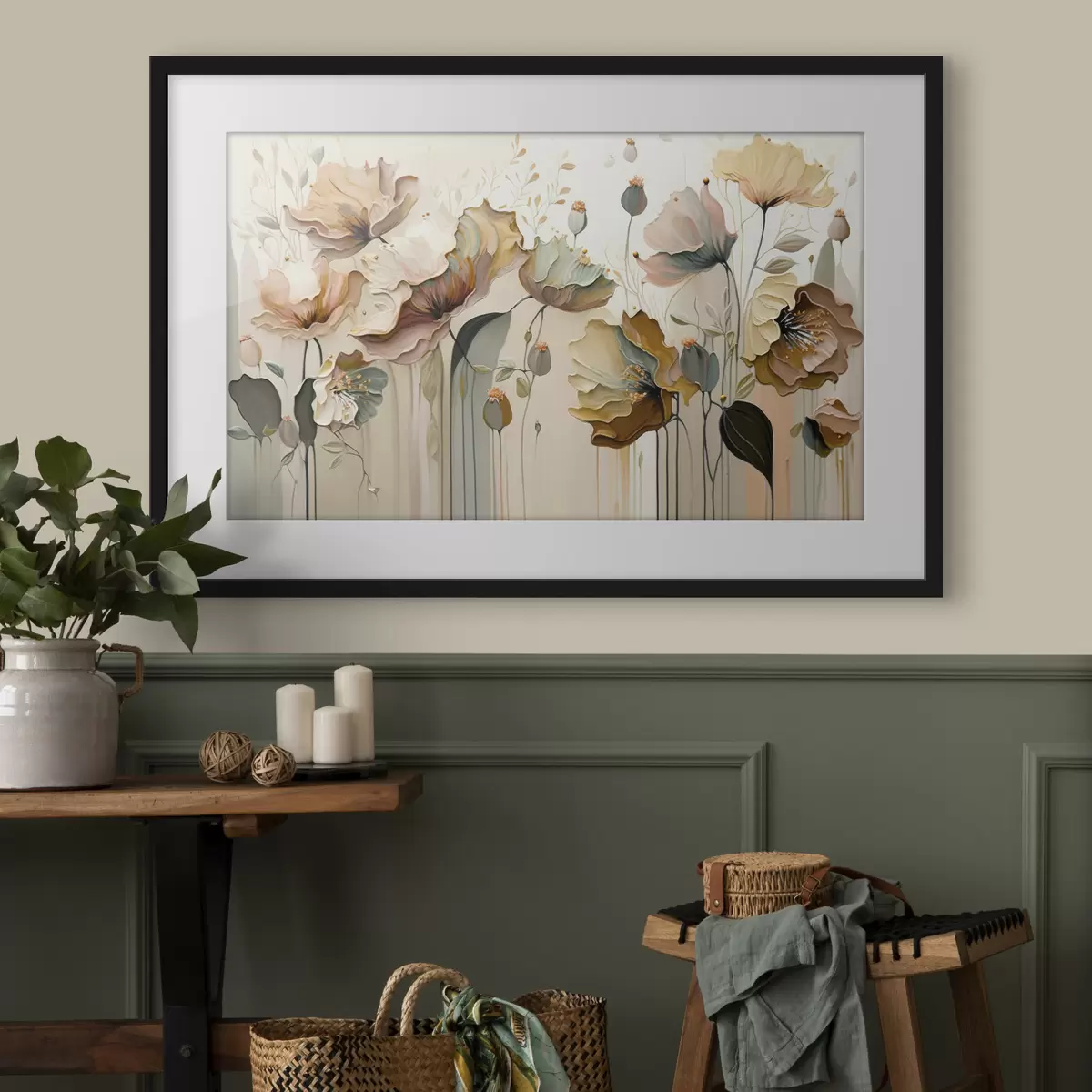 Poster Un vals de flores rosas f37538
