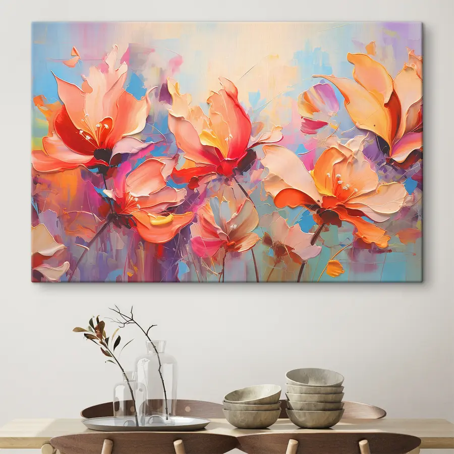 murales de pared Floraciones vibrantes en un paisaje colorido s37535