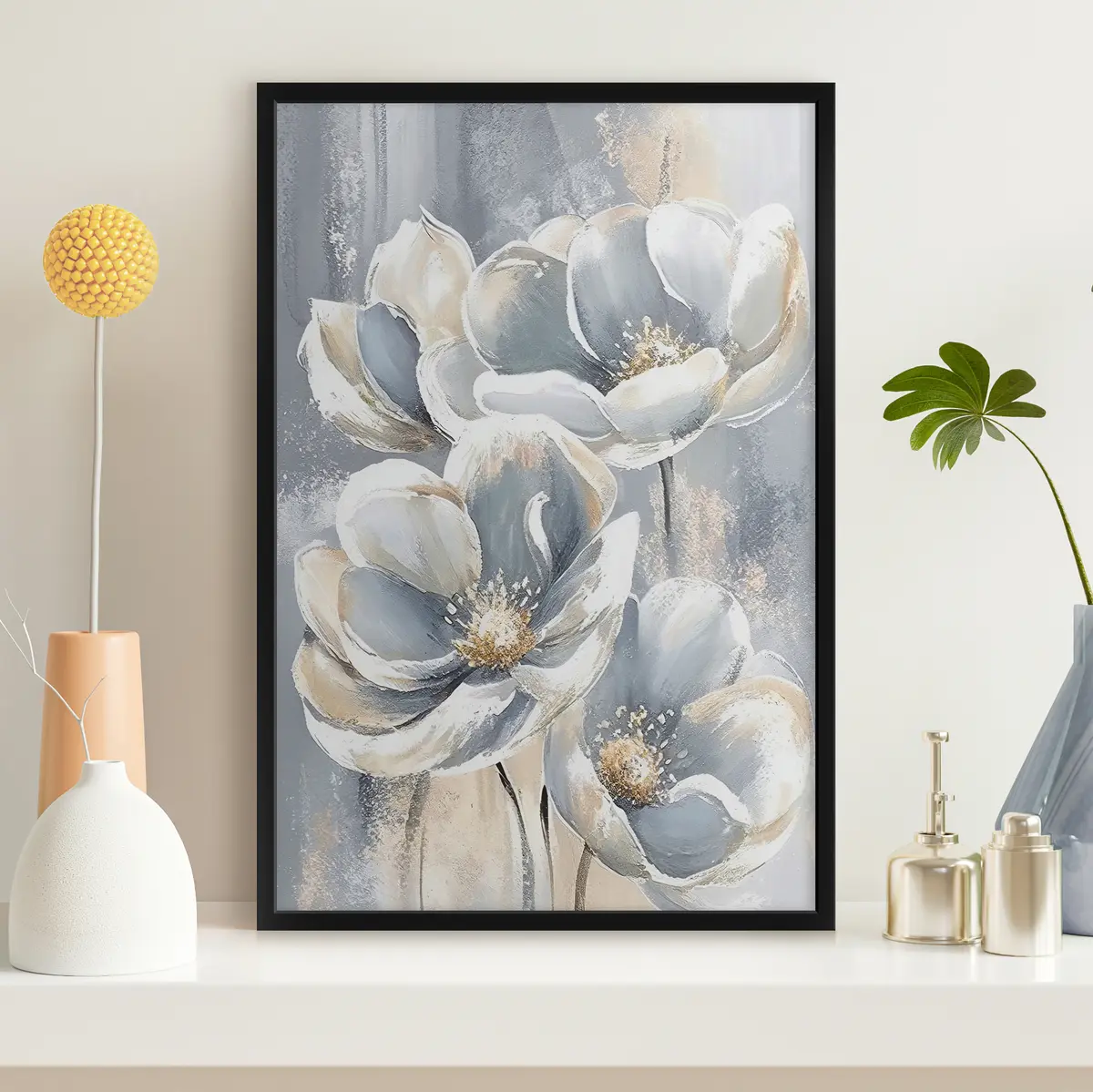 Poster Elegantes flores en tonos serenos f37144